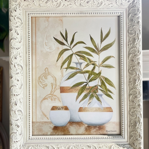 Wooden frame with poster „Pots”